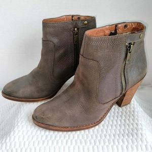 Lucky Brand Women's  Eugina Brown Leather Ankle Boot SZ 38/8M